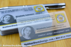 Clear plastic business cards plus full color printing