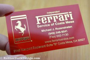 Red Translucent Plastic Business Cards
